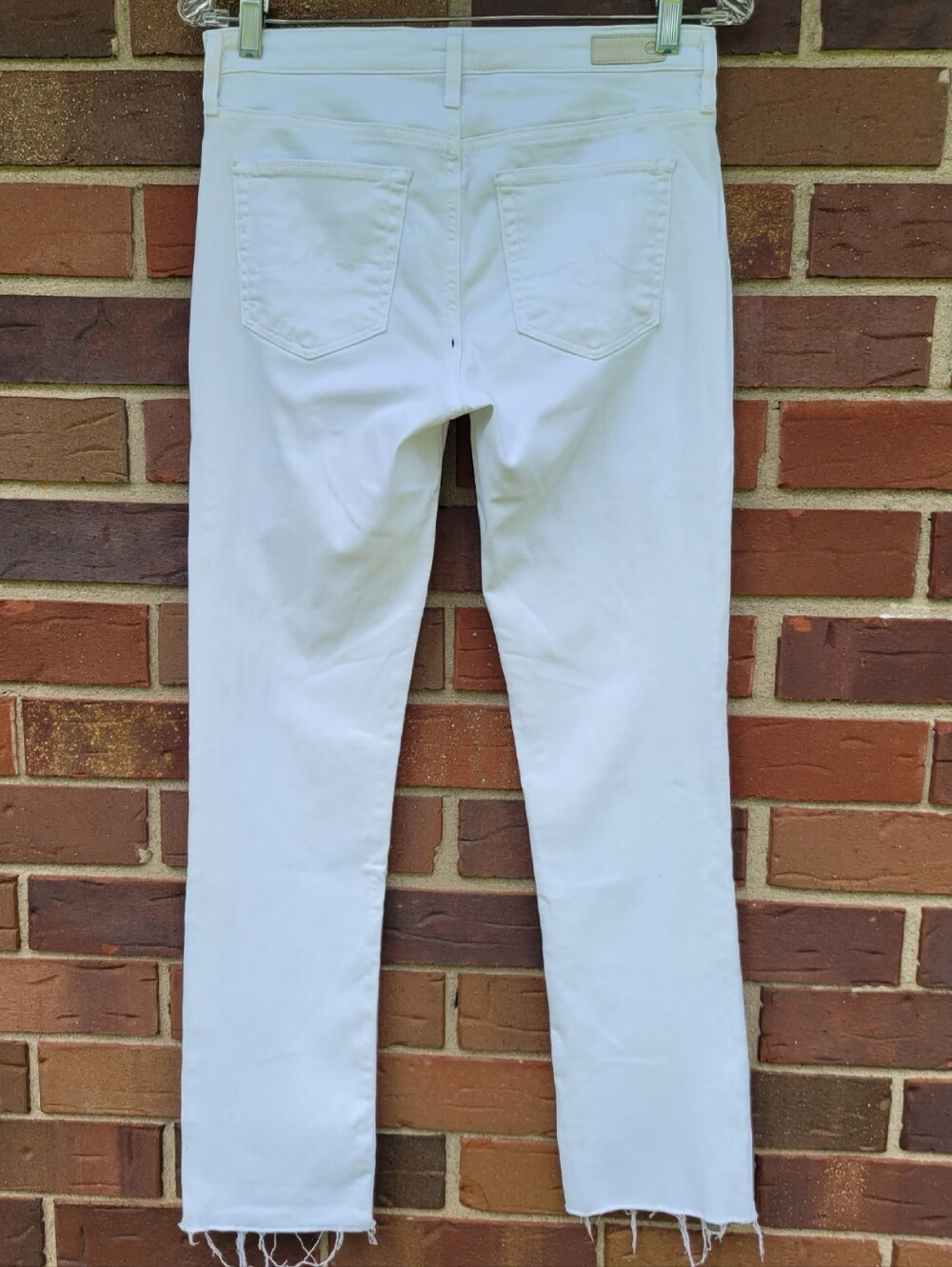 AG Adriano Goldschmied The Harper Straight Jeans White Raw Hem Size 28 (29x30) - Picture 3 of 7